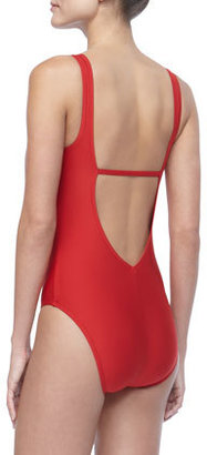 Luxe by Lisa Vogel Bright Cowl-Neck Swimsuit