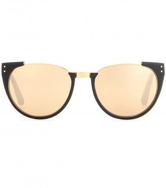 Linda Farrow Luxe Upside Down Browline Gold-plated Sunglasses