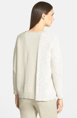 Lafayette 148 New York Textured Cotton Blend Sweater