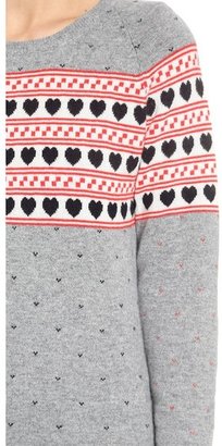 Chinti and Parker Cashmere Heart Yoke Sweater