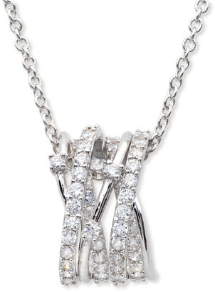 Crislu Platinum Over Sterling Silver Cubic Zirconia Entwined Pendant Necklace (17/20 ct. t.w.)