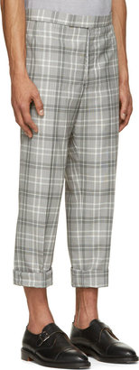 Thom Browne Grey Plaid Wool Slim Fit Trousers
