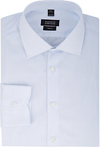 Barneys New York Men's Fine-Line Stripe Fitted Shirt-LIGHT BLUE
