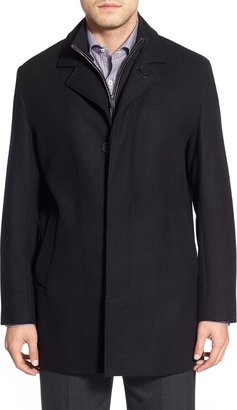 Cole Haan Wool Blend Topcoat with Inset Knit Bib