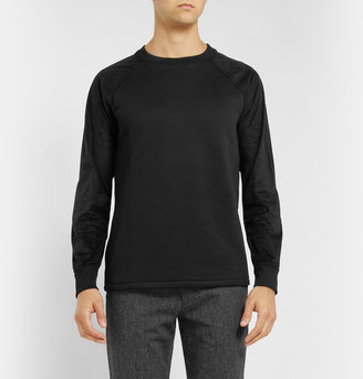 A.P.C. Cotton-Jersey and Faux Suede Sweatshirt