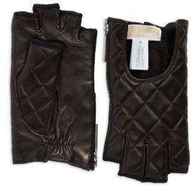 Michael Kors Quilted Leather Fingerless Gloves