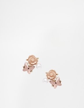 ASOS Flower Cluster Stud Earrings - Multi
