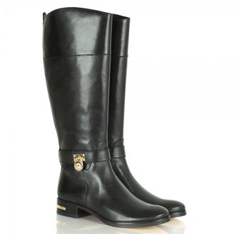 Michael Kors Black Leather Aileen Riding Boot