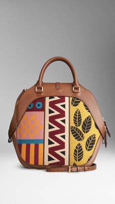 Burberry The Medium Orchard in Tapestry and Leather