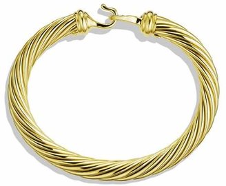 David Yurman Cable Buckle Bracelet with Diamonds and Gold