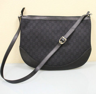 Gucci NEW Authentic Canvas Crossbody Messenger BAG Handbag Large Black 272380