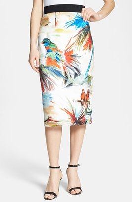 Milly Print Pencil Skirt