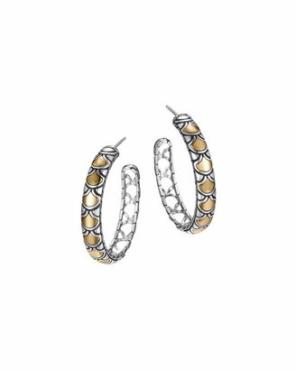 John Hardy Naga Gold & Silver Medium Hoop Earrings