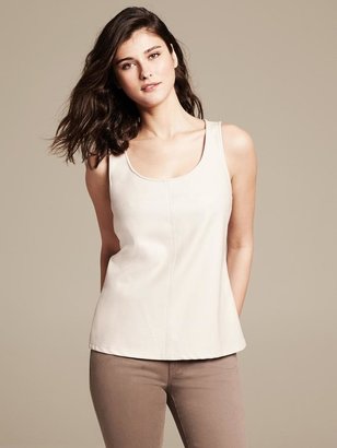 Banana Republic Ivory Faux-Leather Top