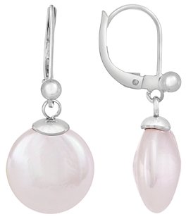 Majorica White Coin Man-Made Pearl Earrings