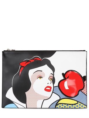 RED Valentino Snow White Printed Leather Maxi Clutch
