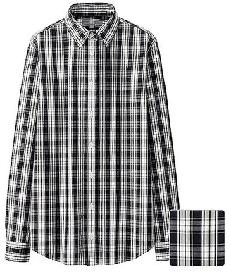 Uniqlo WOMEN Extra Fine Cotton Broadcloth Check Long Sleeve Shirt