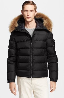 Moncler 'Byron' Down Jacket with Fur Trimmed Hood