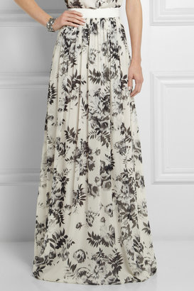 Giambattista Valli Floral-print silk-georgette maxi skirt