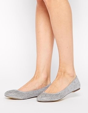 Oasis Sparkle Ballerina Shoes - Gray