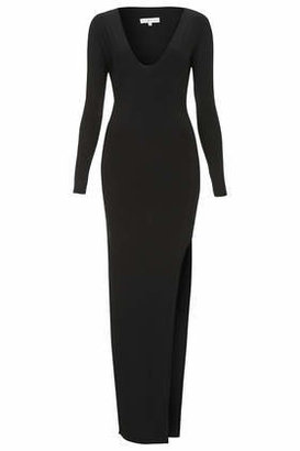 Topshop Womens **Plunge Neck Maxi Dress by Rare - Black