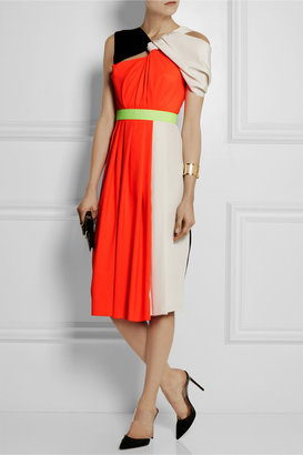 Roksanda Ilincic Color-block silk-satin and crepe dress