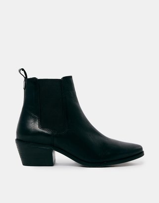Dune Petra Black Pointed Chelsea Boots
