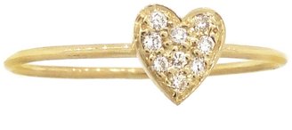 Jennifer Meyer Diamond Heart Stacking Ring - Yellow Gold