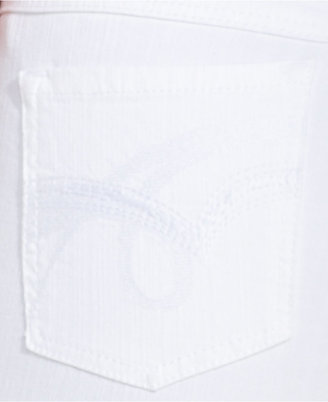 INC International Concepts Plus Size Straight-Leg Capri Jeans, White Wash