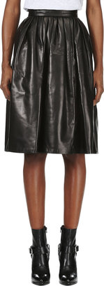 DSquared 1090 Dsquared2 Black Lamb Leather Full Skirt