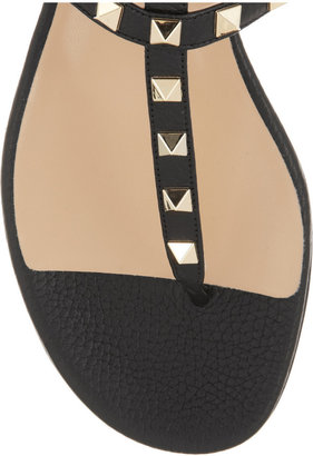 Valentino Rockstud textured-leather sandals