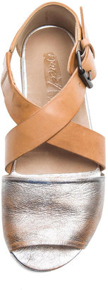 Marsèll Leather Criss-Cross Sandals in Steel & Bronze