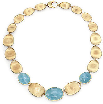 Marco Bicego Lunaria Aquamarine & 18K Yellow Gold Small Collar Necklace