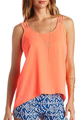 Charlotte Russe Super Strappy Braided High-Low Tank Top