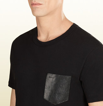 Gucci T-Shirt With Leather Pocket