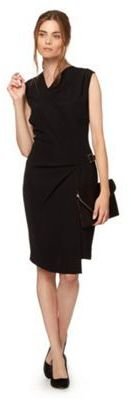 Preen/EDITION Designer black buckle wrap dress