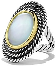 David Yurman Cable Coil Ring with Moon Quartz