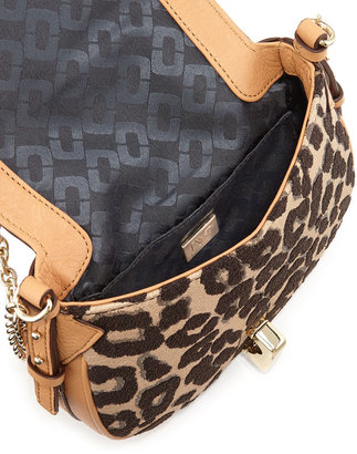 Diane von Furstenberg Sutra Mini Leopard-Print Crossbody Bag, Sandalwood