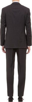 Canali Narrow-Stripe "C Contemporary" Two-Button Suit-Black