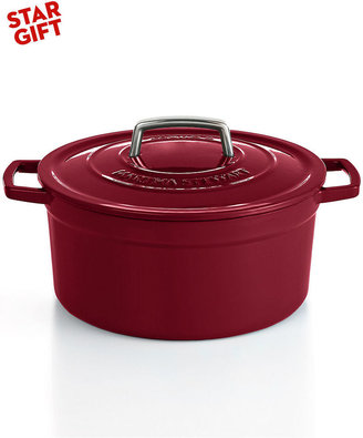 Martha Stewart Collection Collector's Enameled Cast Iron 6 Qt. Round Cranberry Casserole