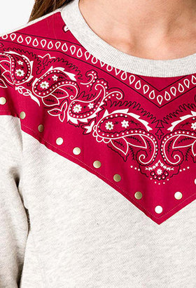 Forever 21 Studded Bandana Print Sweatshirt