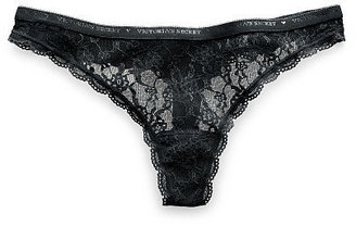 Victoria's Secret Allover Lace from Cotton Lingerie Thong Panty