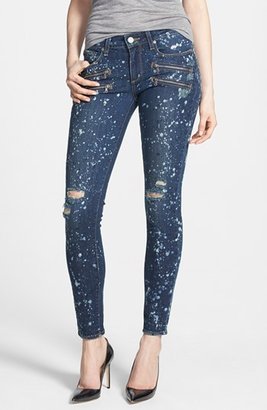 Paige Denim 'Edgemont' Zip Detail Bleach Splatter Skinny Jeans (Corrosion)