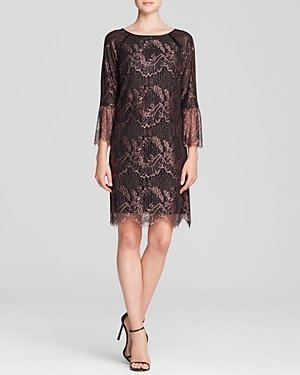 Adrianna Papell Dress - Sheer Scalloped Lace