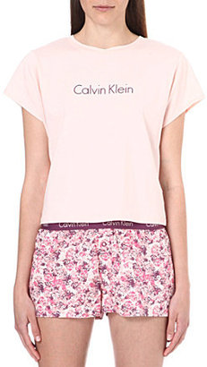 Calvin Klein Cropped jersey pyjama top
