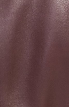 Cole Haan Quilt Detail Lambskin Leather Moto Jacket