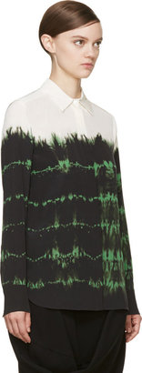 Stella McCartney Green Silk Tie Dye Print Blouse