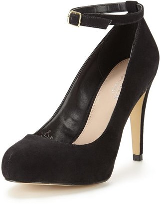 Carvela Keiron Suede Ankle Strap Heeled Court Shoes