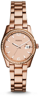 Fossil Perfect Boyfriend Small Three-Hand Date Stainless Steel Watch - Rose