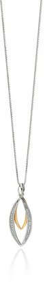 Fiorelli Silver Silver and gold double marquise pendant with cz p
